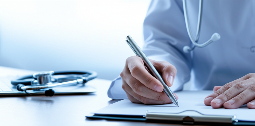 Doctor escribiendo
